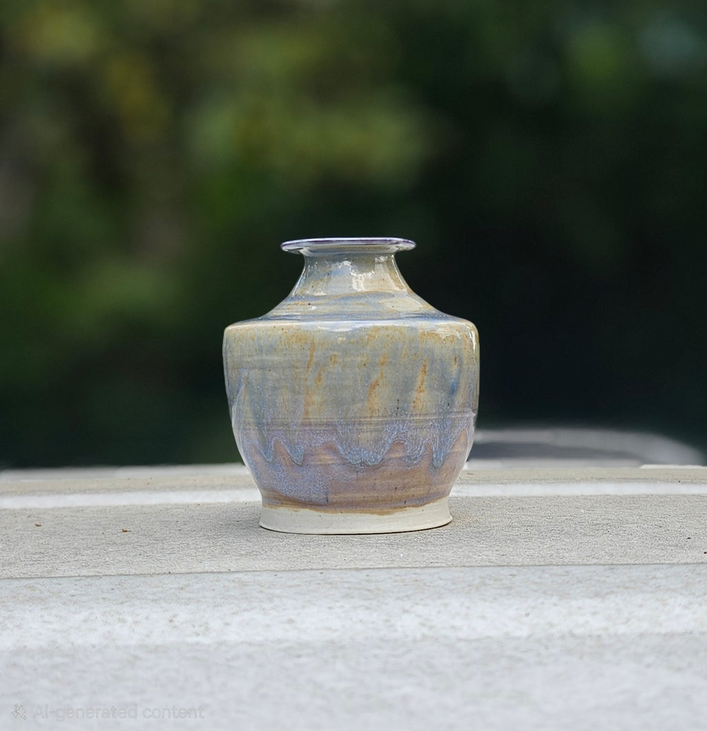 Vase in White and Blue