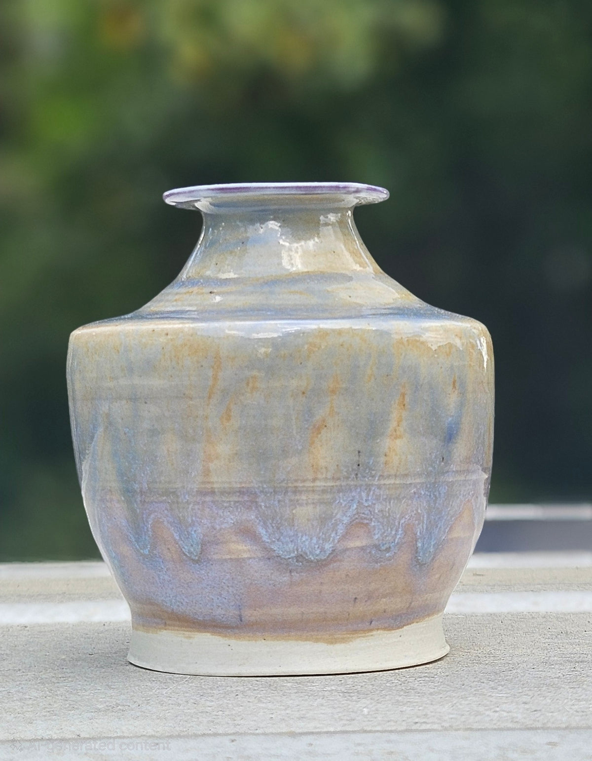 Vase in White and Blue